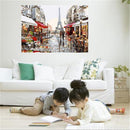 20"*16" DIY CANVAS PARIS STREET PAINT BY NUMBER ACRYLIC PAINTING KIT ROOM DECOR