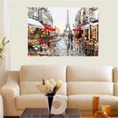 20"*16" DIY CANVAS PARIS STREET PAINT BY NUMBER ACRYLIC PAINTING KIT ROOM DECOR