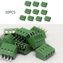 10Pcs 2.54mm 0.1" Universal 4 Pin 4 Poles PCB Screw Terminal Block Connector
