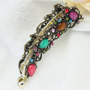 Women Lady Colorful Acrylic Rhinestone Banana Hairpin Clip Barrette Gr VBT