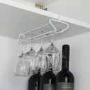 White Wine Glass Holder Hanging Rack Bar Hanger Shelves Decoration Singl IPT