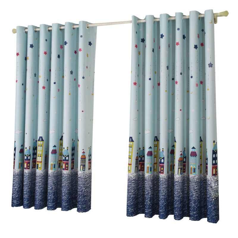 Castle Printing Home Curtains Window BlindsThermal Blackout FR Living Room TZH