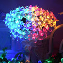 7M 50 LED Cherry Blossoms Peach Flower String Fairy Lights Christmas Party saf