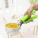 Hot Bowl Holder Plate Clamp Pot Pan Gripper Clip Tongs Silicone Handle Kit IYI