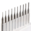10pcs 3.175mm Carbide End Mill Engraving Bits CNC PCB Machinery 0.6-1.5mm Cut f