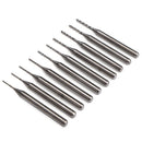 10pcs 3.175mm Carbide End Mill Engraving Bits CNC PCB Machinery 0.6-1.5mm Cut f