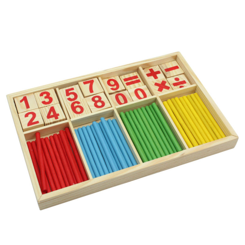 Children Kids Math Manipulatives Wooden Counting Sticks Teaching Supplie NFG