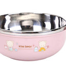 Children Kids Handle Soup Bowl Container Dish Stainless Steel Nonslip With ECM