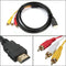 1080p HDMI Male S-video to 3 RCA AV Audio Cable Cord Adapter for TV HDTV DVD