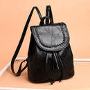 Bags Drawstring Black Casual Shoulder Bag Women Backpack Leather Tassels School