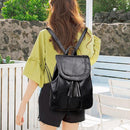 Bags Drawstring Black Casual Shoulder Bag Women Backpack Leather Tassels School