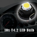 10x White Light T4.2 1SMD 1210 Instrument LED Light Bulb Panel Gauges Lamp MLI