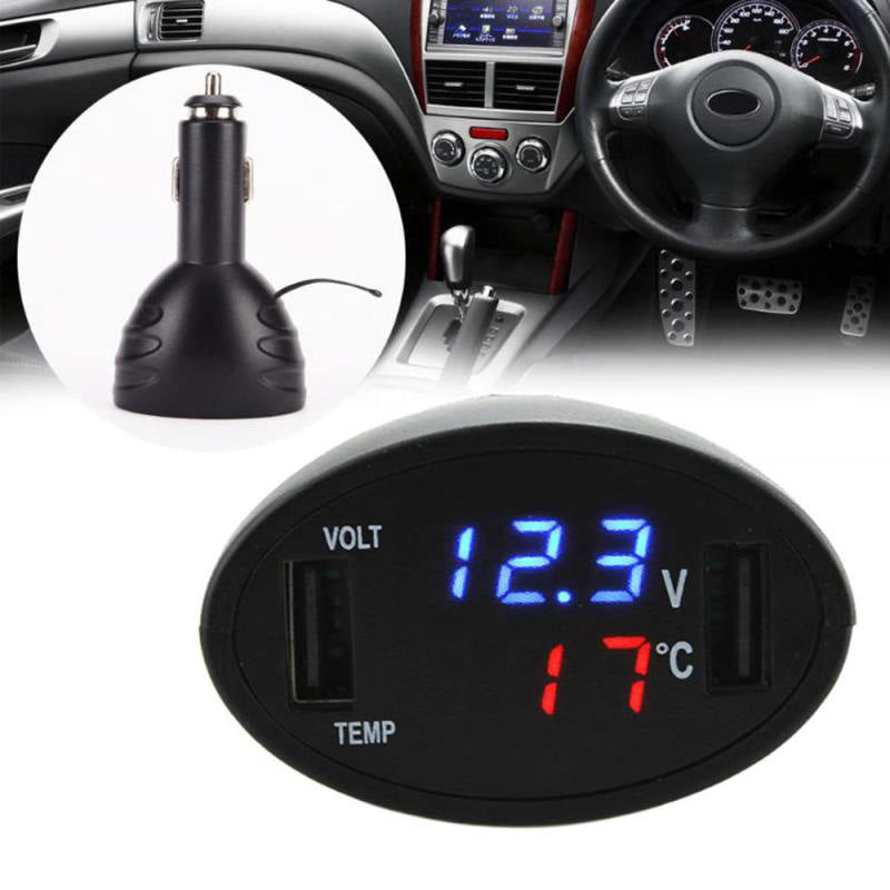 Black 3 In 1 Dual USB Adapter 2.1A Car Charger 100*56*35 mm sgf LBW