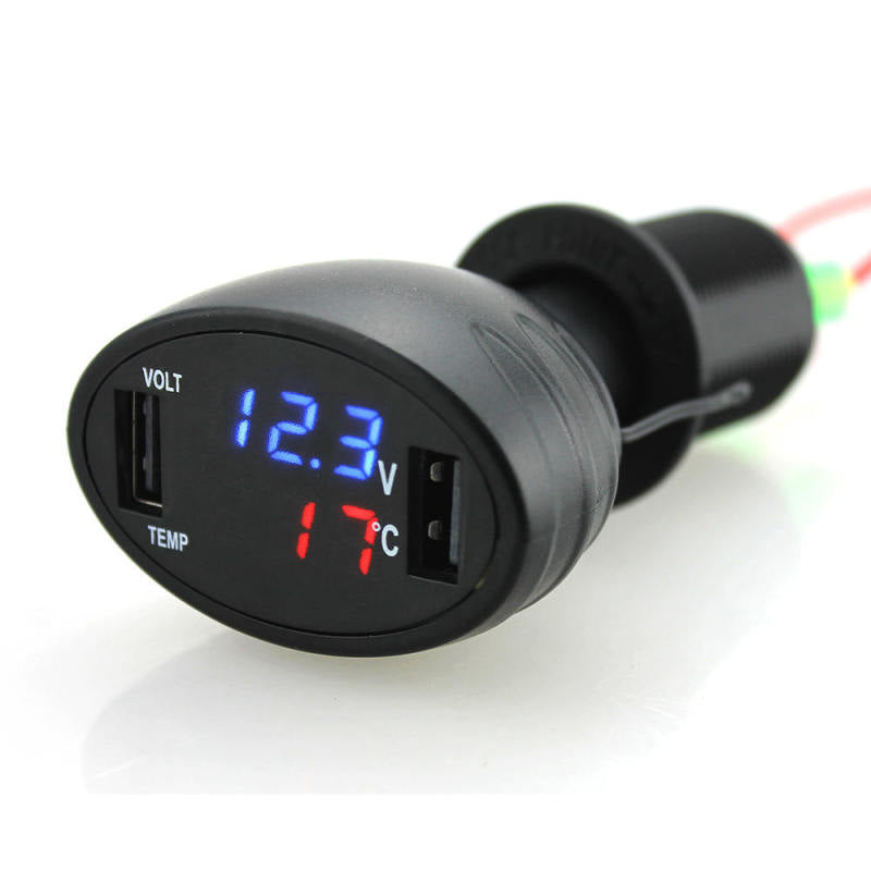 Black 3 In 1 Dual USB Adapter 2.1A Car Charger 100*56*35 mm sgf LBW