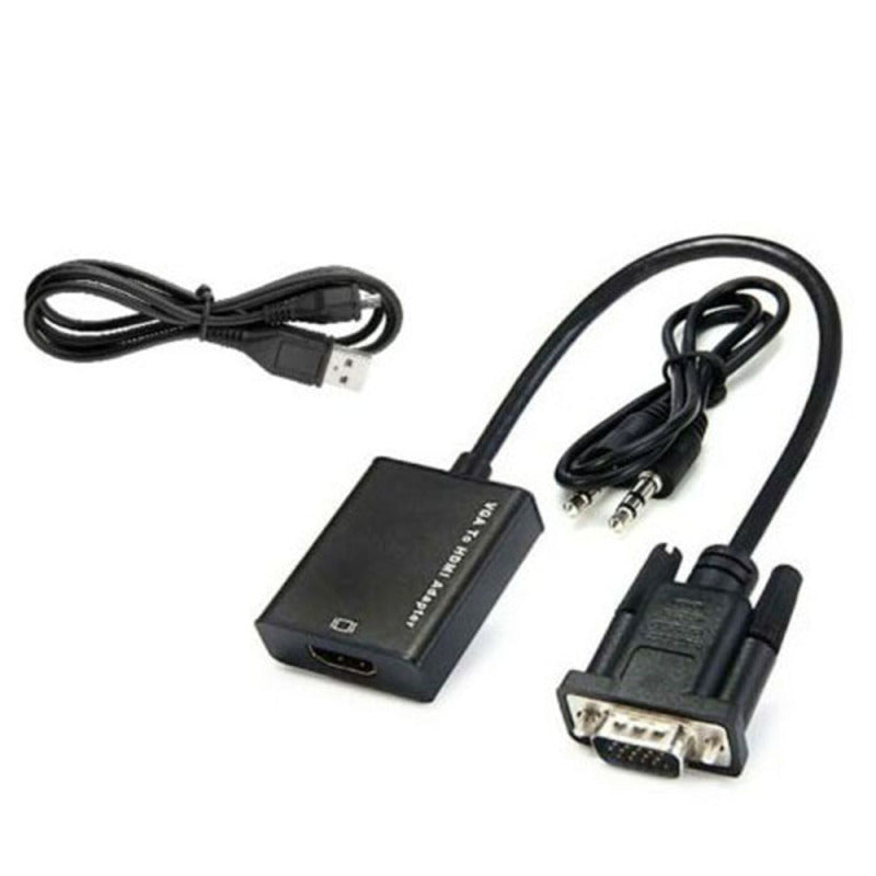1PCS VGA Male to HDMI Female Adapter Cable Output USB Audio Video Converter NNM