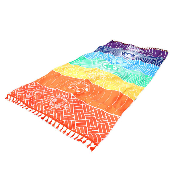 1 x Rainbow Beach Towel Gym Mat Microfiber Swimming Spa Sport Outdoor 15 KJK