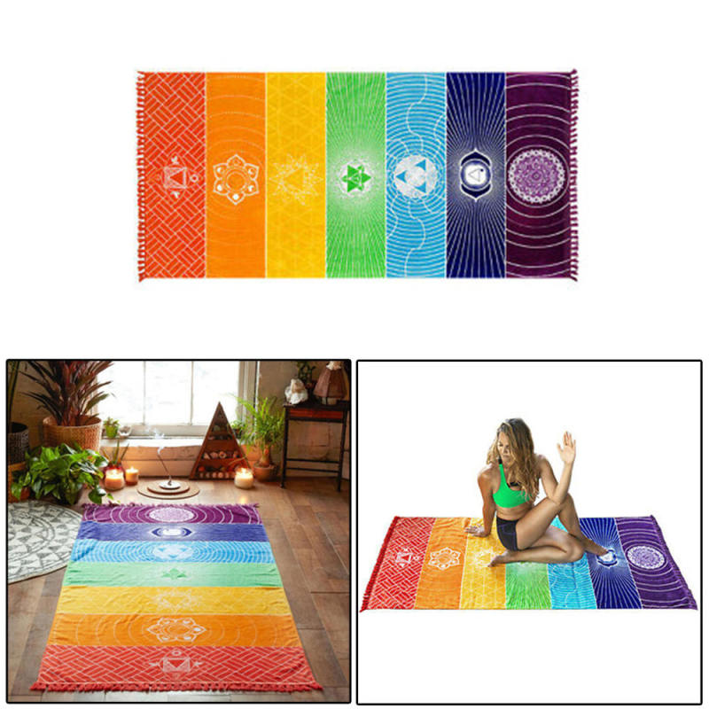 1 x Rainbow Beach Towel Gym Mat Microfiber Swimming Spa Sport Outdoor 15 TYL