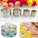4Pcs Stainless Steel Round Fondant Cake Mold Biscuit Craft Pastry Cookie Cutter