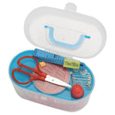 Sewing Kit Thread Threader Needle Tape Measure Scissor Thimble Box Bag 24p