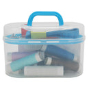 Sewing Kit Thread Threader Needle Tape Measure Scissor Thimble Box Bag 24p