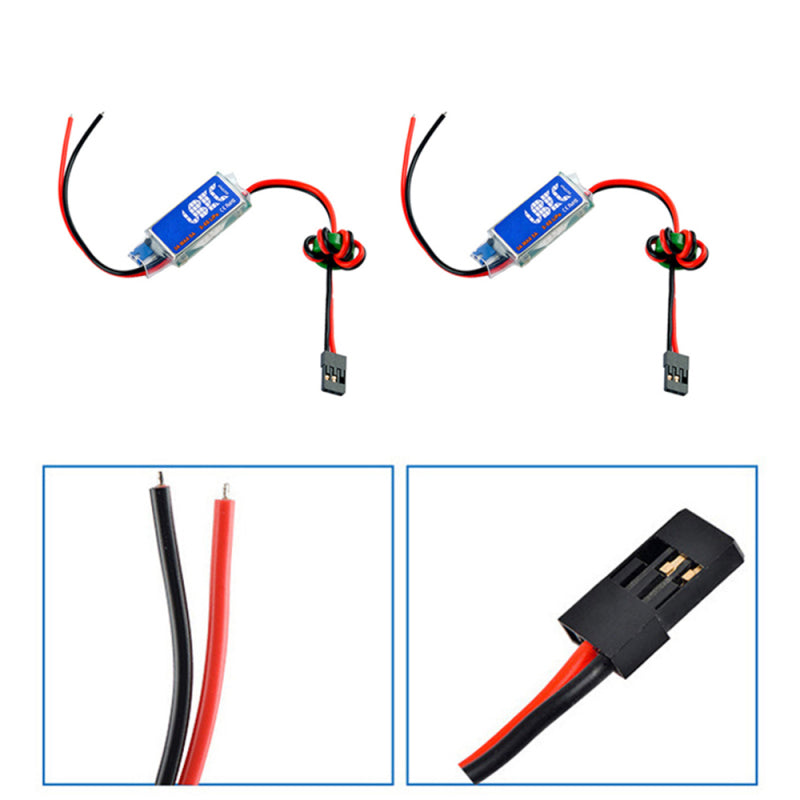 2Pcs 5V UBEC Support 2-6S Lipo Battery Fully Shielded Anti-interference EFE