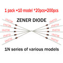 200Pcs 1W Assortment 1N4728~1N4737 3.3V 3.6V 3.9V 4.3V 4.7V 5.1V 5.6V 6 FLL GMB