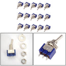 15Pcs Mini MTS-102 3-Pin SPDT ON-ON AC 250V Toggle Switches 2 Position EPM VUO