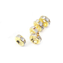 100pcs Multi Rondelle Brass Rhinestone Bracelet Spacer Beads sgs LZQ