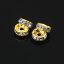 100pcs Multi Rondelle Brass Rhinestone Bracelet Spacer Beads sgs LZQ