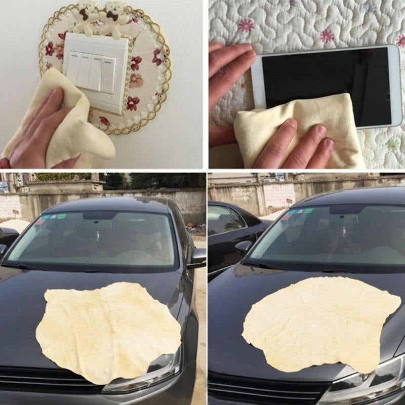 4PCS Large Natural Chamois Leather Car Cleaning Cloth Wash Absorbent Dryin IPB
