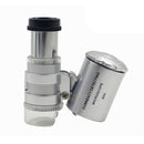 60x Pocket Magnifying Glass Microscope Loupe Loop Magnifier Jewelry LED Li IUE