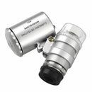60x Pocket Magnifying Glass Microscope Loupe Loop Magnifier Jewelry LED Li IUE