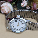 36mm Big Number Stretchable Stainless Steel Unisex Sport Casual Wrist Wat MDO