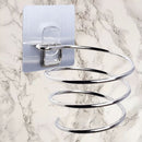 1pcs Hair Dryer Rack Wall Mounted Bathroom Flat Spiral Stand Holder Hanger jhy
