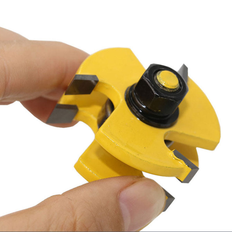 2pcs New Yellow T-shape Tongue Groove Router Bit Set 1/4 Welll OBY