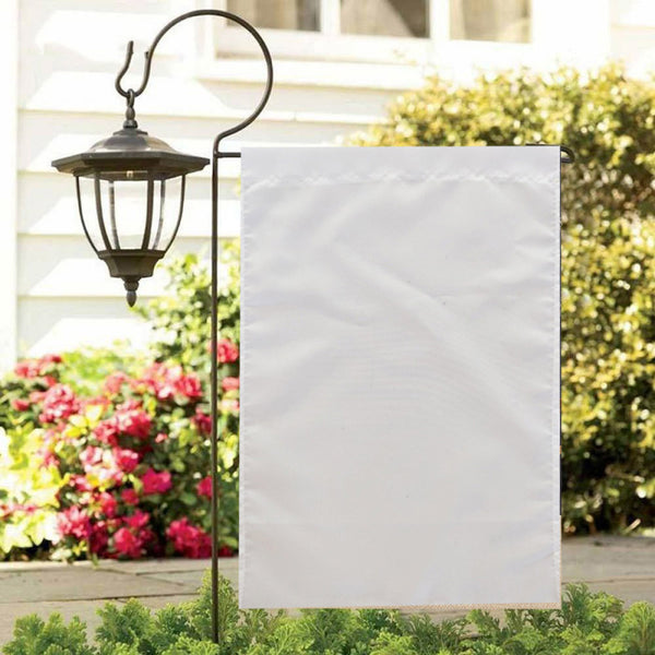 10Pcs DIY White Polyester Blank Garden Flag for Camper Banner Lawn Yard PDA