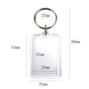 5Pcs Clear Acrylic Blank Photo Picture Frame Key Ring Keychain Keyring Gift