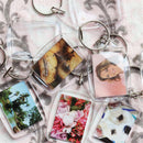 5Pcs Mini Clear Blank Acrylic Photo Picture Frame Keyring Keychain DIY  MNW