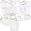 5Pcs Mini Clear Blank Acrylic Photo Picture Frame Keyring Keychain DIY  MNW