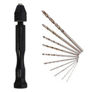 Mini Micro Aluminum Hand Drill With-Keyless Chuck +10x Twist Drills Rotary Tools