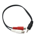 3.5mm 1/8" 1 Female to 2 Dual RCA Male Y Splitter Audio Stereo  Cable Adapter