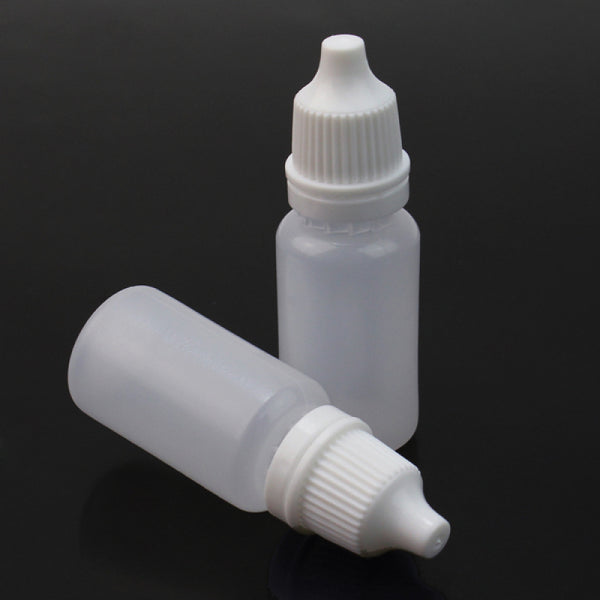 50pcs 10ml Empty Squeezable Plastic-Dropper Bottles Eye Liquid Screw Cap L PPH
