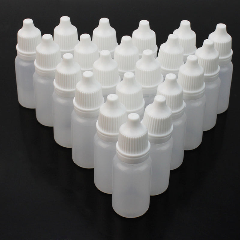 50pcs 10ml Empty Squeezable Plastic-Dropper Bottles Eye Liquid Screw Cap L PPH