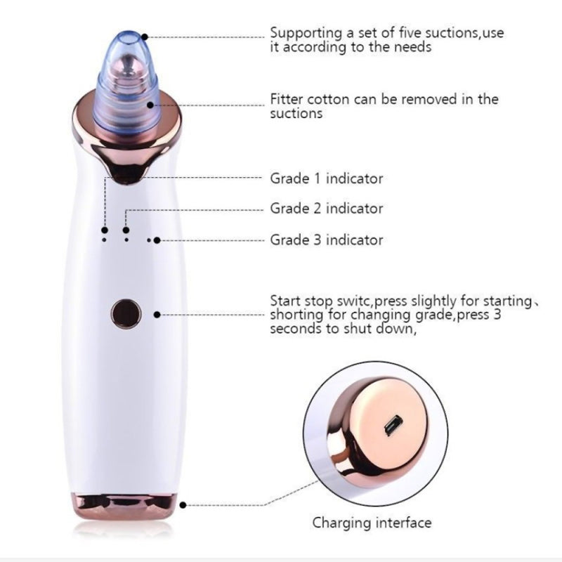 Electric Blackhead Remover Pore Vacuum Suction Diamond Dermabrasion Fa NOG