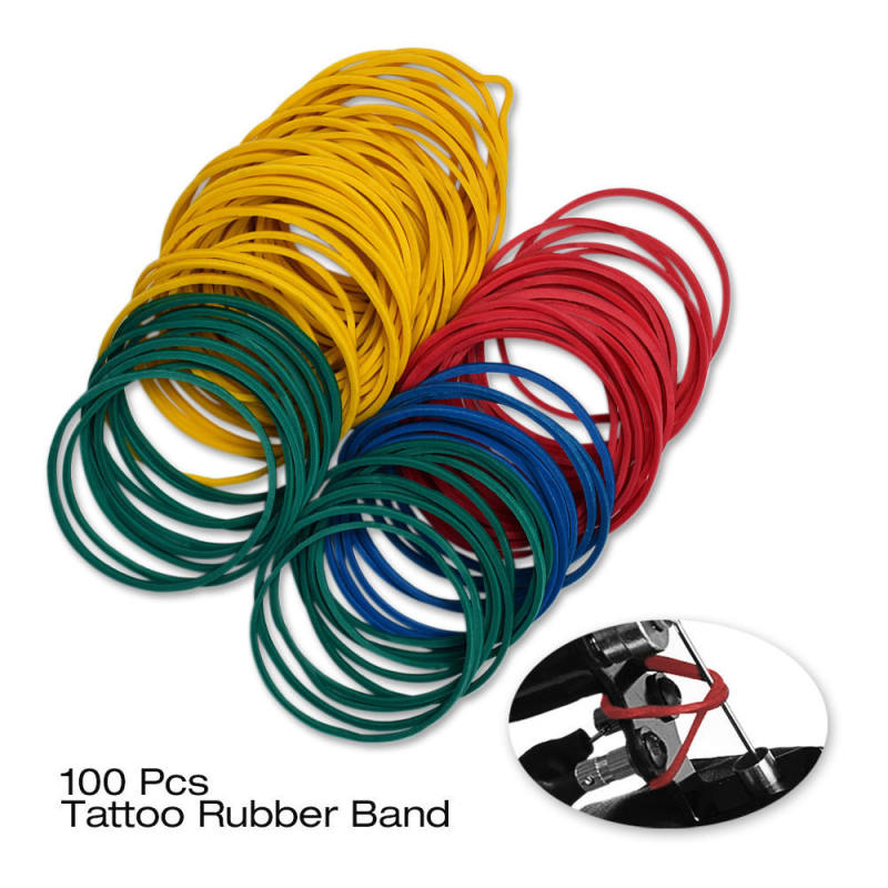 100 O-Rings 100 Elastic Rubber Bands 100 Washers 100 Nipple Tattoo Machine BAV