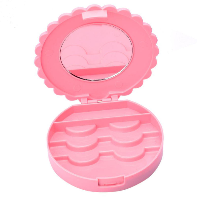 1Pc Cute Pink Plastic Bowknot False Eyelashes Storage Box Makeup Case Mi EJF
