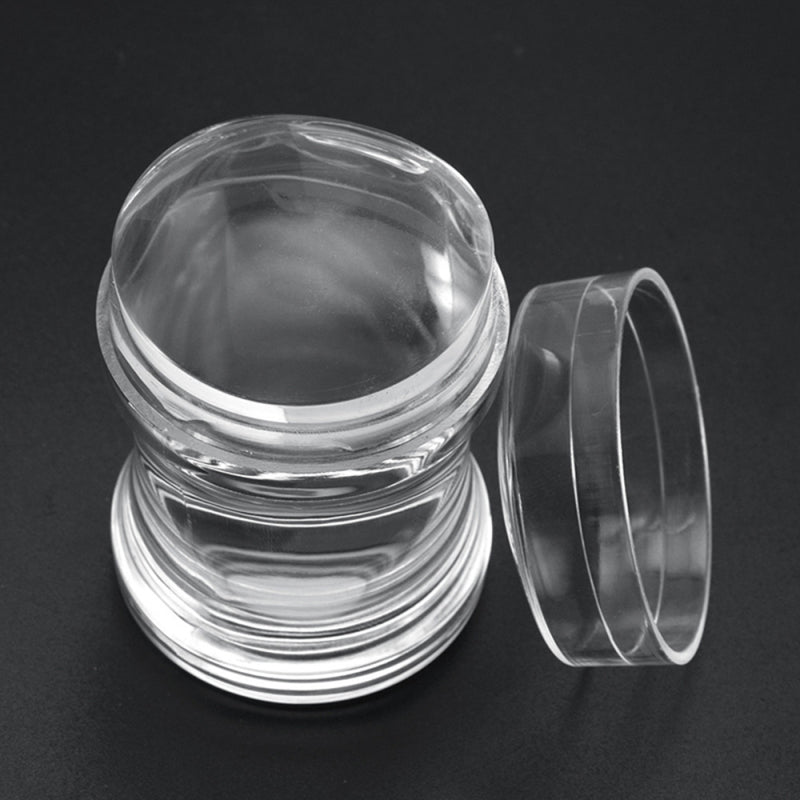 2pcs/set Clear Silicone Jelly Nail Art Stamper & Scraper Plate Stamping SEG