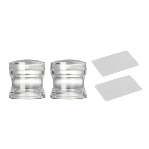 2pcs/set Clear Silicone Jelly Nail Art Stamper & Scraper Plate Stamping SEG