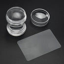 2pcs/set Clear Silicone Jelly Nail Art Stamper & Scraper Plate Stamping SEG