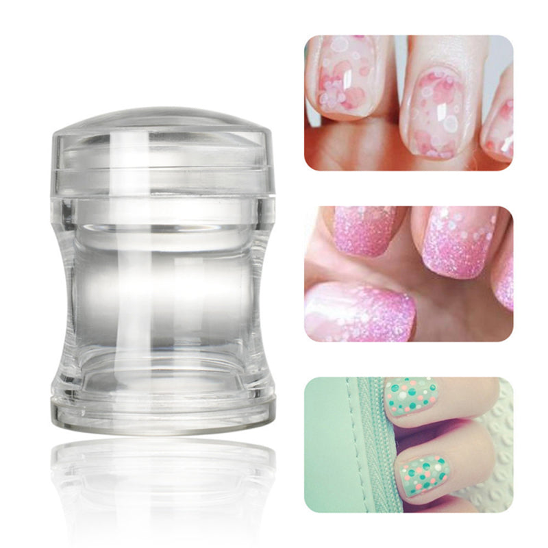 2pcs/set Clear Silicone Jelly Nail Art Stamper & Scraper Plate Stamping SEG